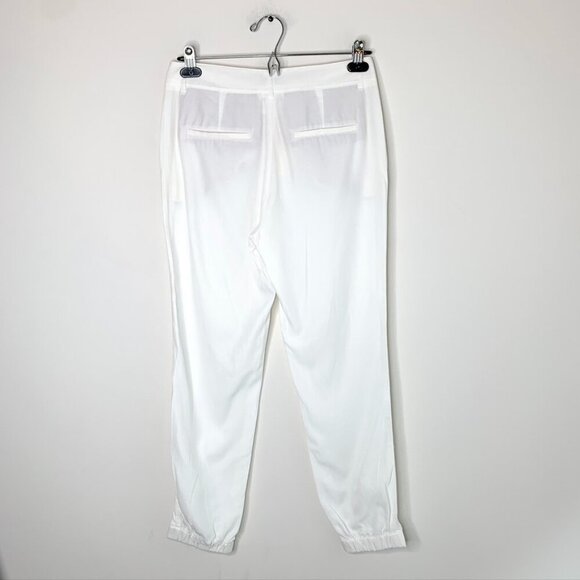Aritzia Babaton Pants Straight Skinny Leg cuffed ankle Off white Tapered Trouser - Picture 16 of 16